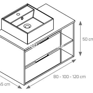 Mueble de baño DENIA con lavabo sobre mueble (cuadrado) - Imagen 2
